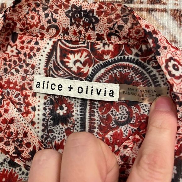 Alice and Olivia Anabel Tie Neck Paisley Blouse - Picture 4 of 4